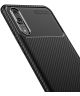Huawei P20 Siliconen Carbon Hoesje Zwart