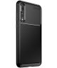 Huawei P20 Pro Siliconen Carbon Hoesje Zwart
