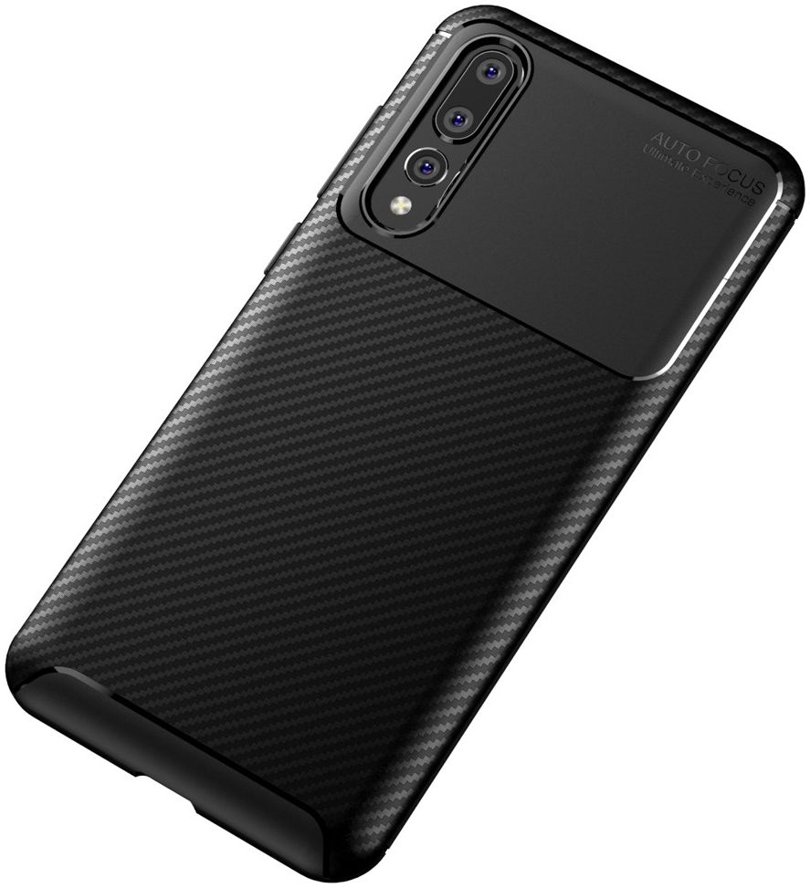 Huawei P20 Pro Siliconen Carbon Hoesje Zwart afbeelding 11