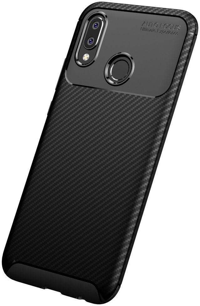 Huawei P20 Lite Siliconen Carbon Hoesje Zwart afbeelding 10