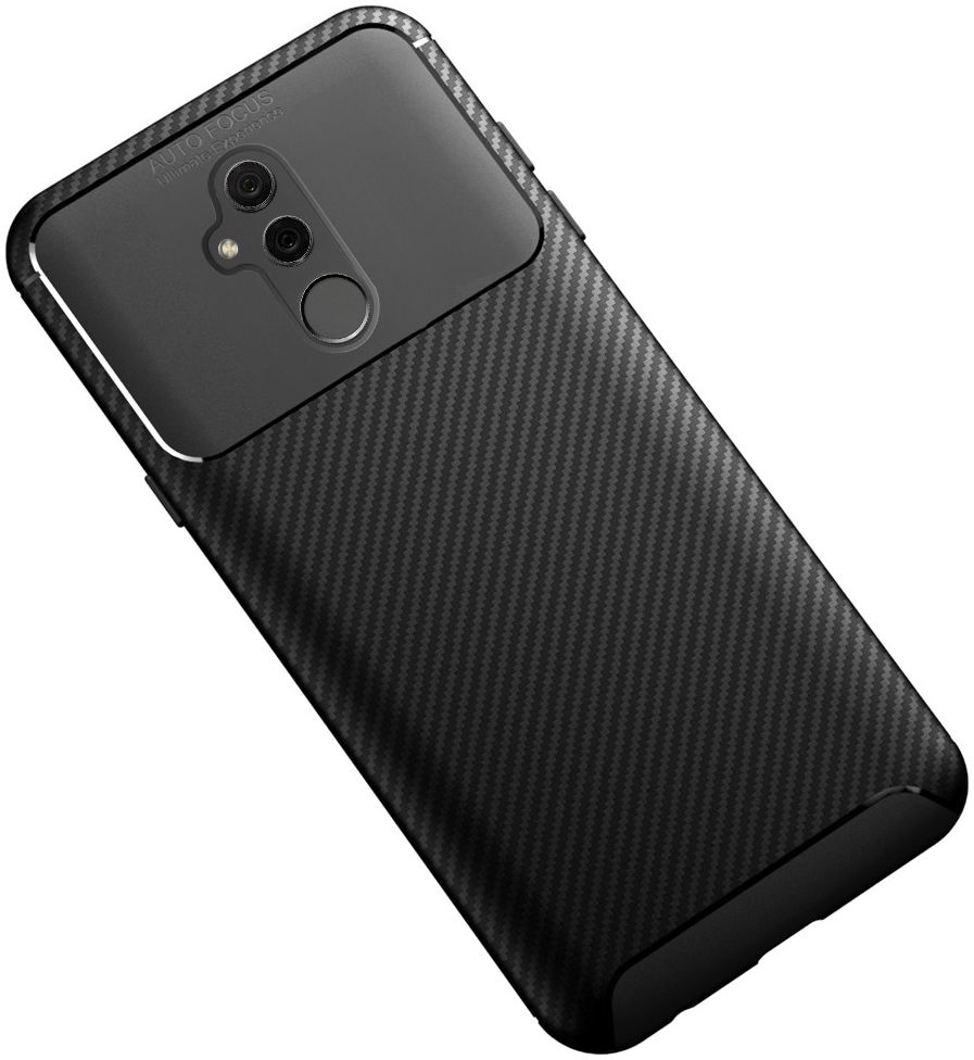 Huawei Mate 20 Lite Siliconen Carbon Hoesje Zwart afbeelding 2