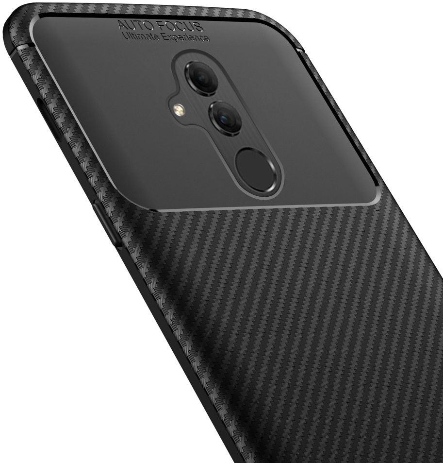 Huawei Mate 20 Lite Siliconen Carbon Hoesje Zwart afbeelding 6