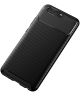 Huawei P10 Siliconen Carbon Hoesje Zwart