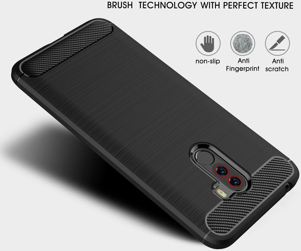 Xiaomi Pocophone F1 Brushed TPU Hoesje Zwart afbeelding 7