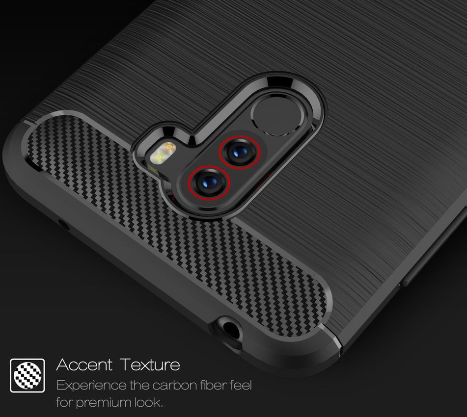 Xiaomi Pocophone F1 Brushed TPU Hoesje Zwart afbeelding 8