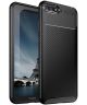 Huawei Y6 2018 Siliconen Carbon Hoesje Zwart