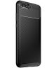 Huawei Y6 2018 Siliconen Carbon Hoesje Zwart