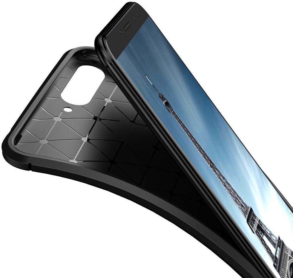 Huawei Y6 2018 Siliconen Carbon Hoesje Zwart afbeelding 6