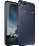 Huawei Y6 2018 Siliconen Carbon Hoesje Blauw