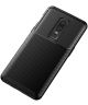 OnePlus 6 Siliconen Carbon Hoesje Zwart