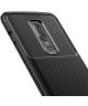 OnePlus 6 Siliconen Carbon Hoesje Zwart
