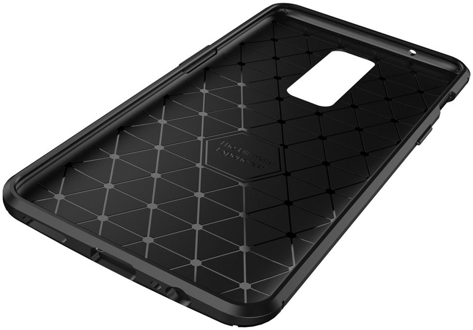 OnePlus 6 Siliconen Carbon Hoesje Zwart afbeelding 7