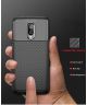 OnePlus 6T Siliconen Carbon Hoesje Zwart