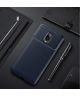 OnePlus 6T Siliconen Carbon Hoesje Blauw