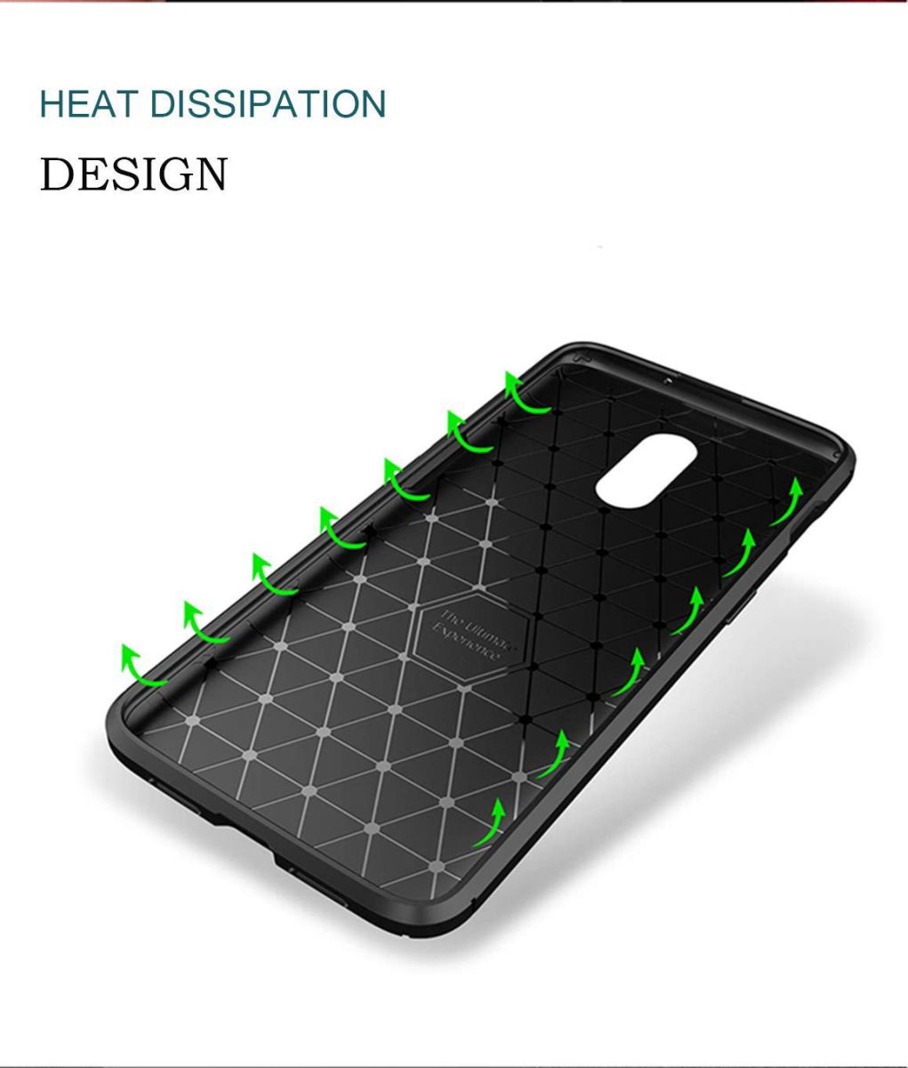 OnePlus 6T Siliconen Carbon Hoesje Blauw afbeelding 7