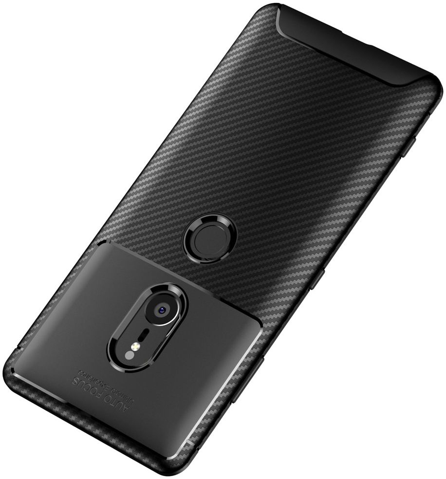 Sony Xperia XZ3 Siliconen Carbon Hoesje Zwart afbeelding 11