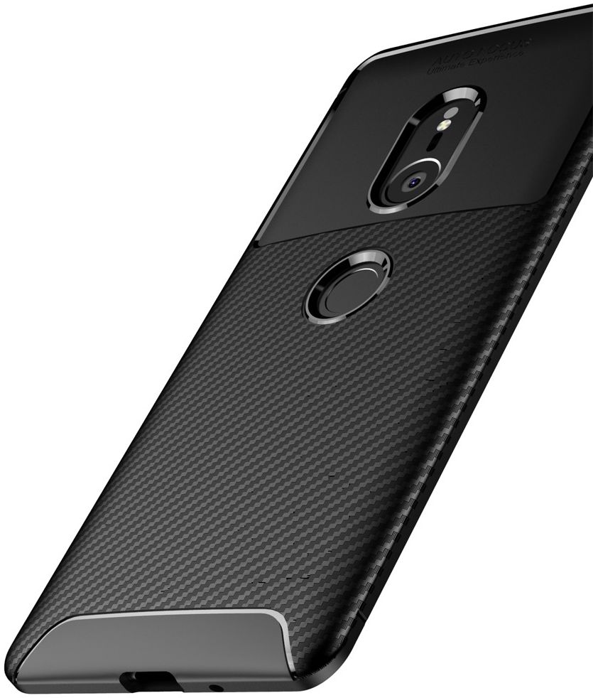Sony Xperia XZ3 Siliconen Carbon Hoesje Zwart afbeelding 12