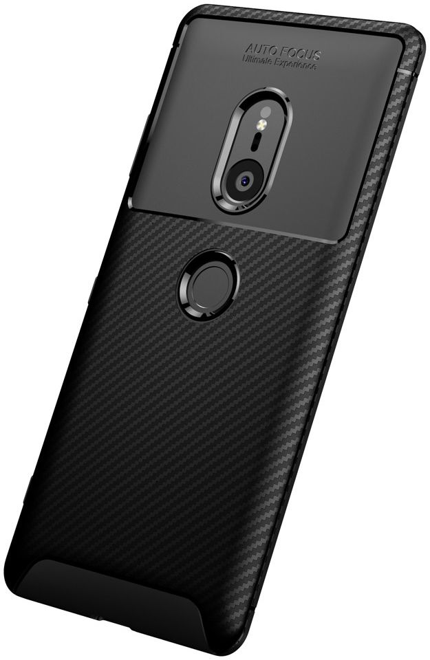 Sony Xperia XZ3 Siliconen Carbon Hoesje Zwart afbeelding 4