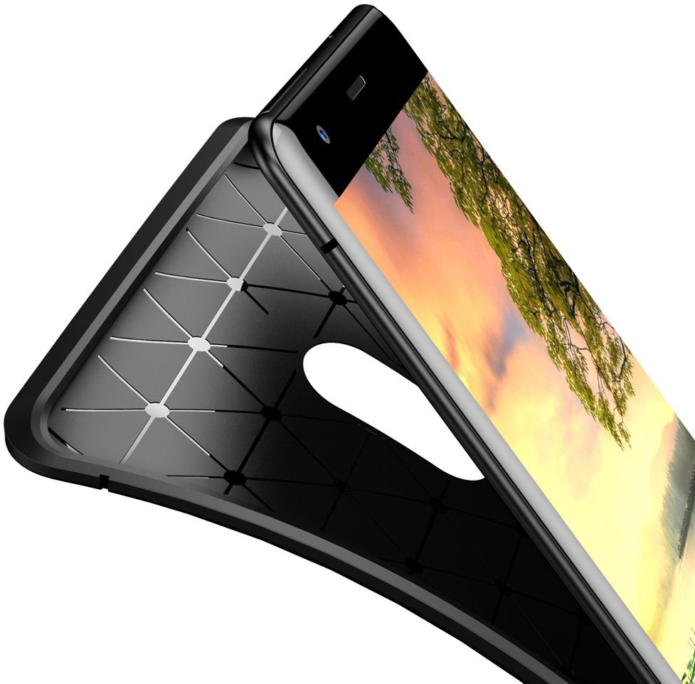 Sony Xperia XZ3 Siliconen Carbon Hoesje Zwart afbeelding 6