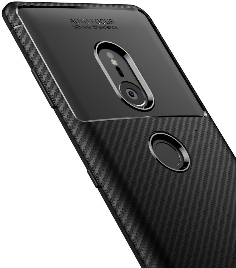 Sony Xperia XZ3 Siliconen Carbon Hoesje Zwart afbeelding 9