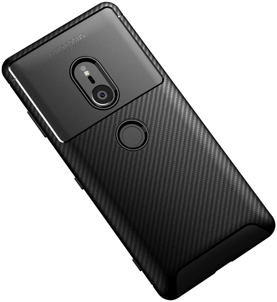 Sony Xperia XZ3 Siliconen Carbon Hoesje Zwart afbeelding 10