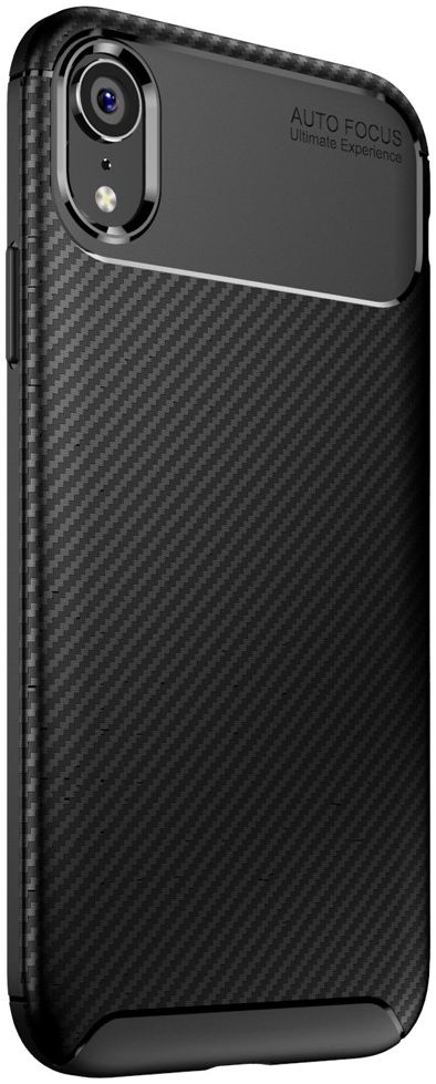 Apple iPhone XR Siliconen Carbon Hoesje Zwart afbeelding 2