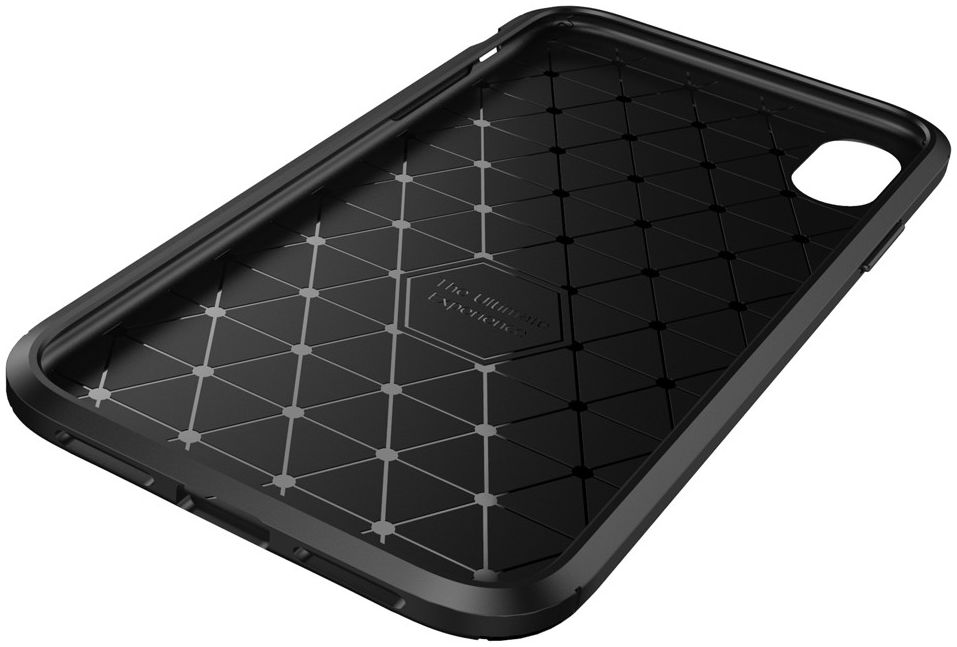 Apple iPhone XR Siliconen Carbon Hoesje Zwart afbeelding 7