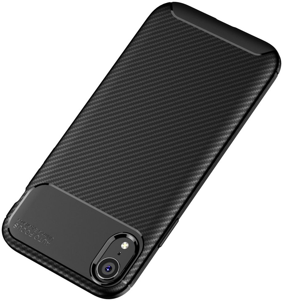 Apple iPhone XR Siliconen Carbon Hoesje Zwart afbeelding 9