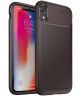 Apple iPhone XR Siliconen Carbon Hoesje Brons