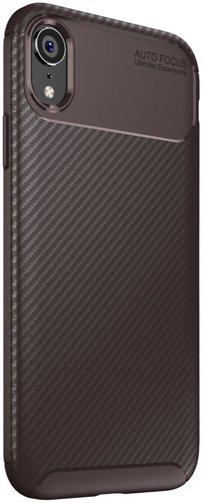 Apple iPhone XR Siliconen Carbon Hoesje Brons afbeelding 2