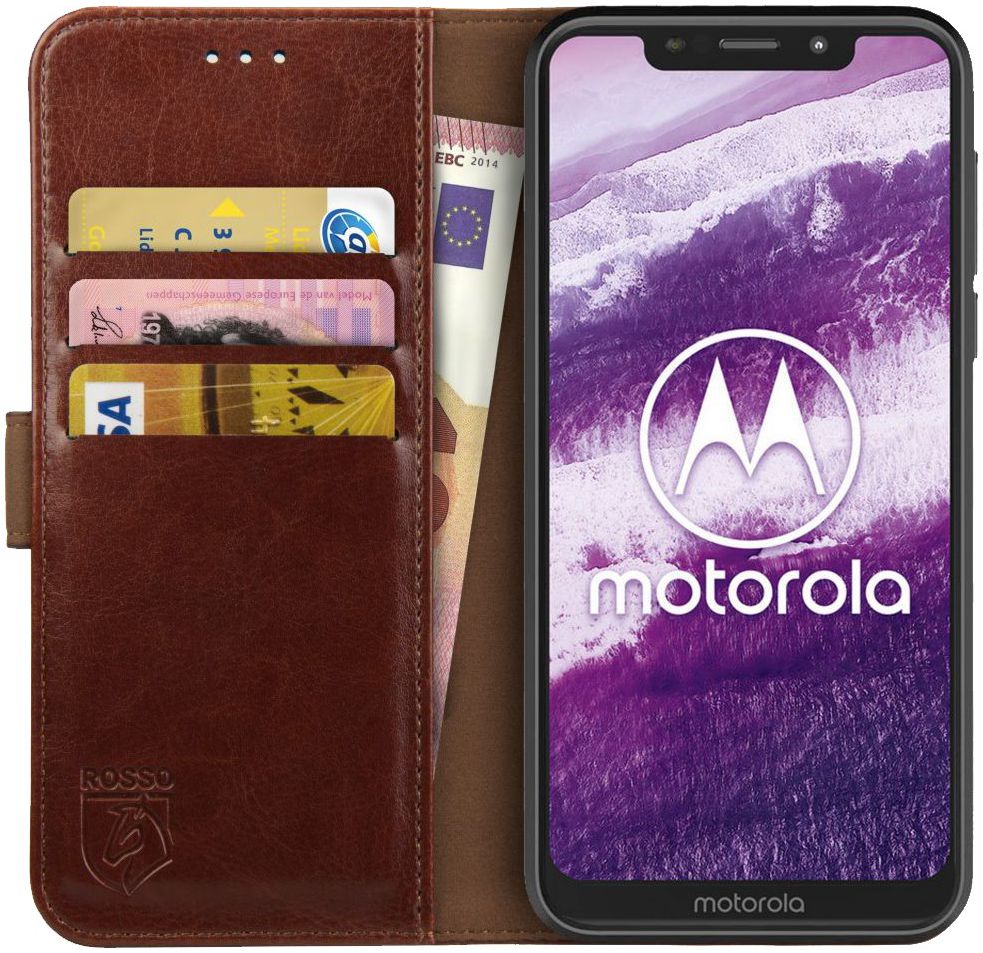 Rosso Element Motorola One Hoesje Book Cover Bruin afbeelding 1