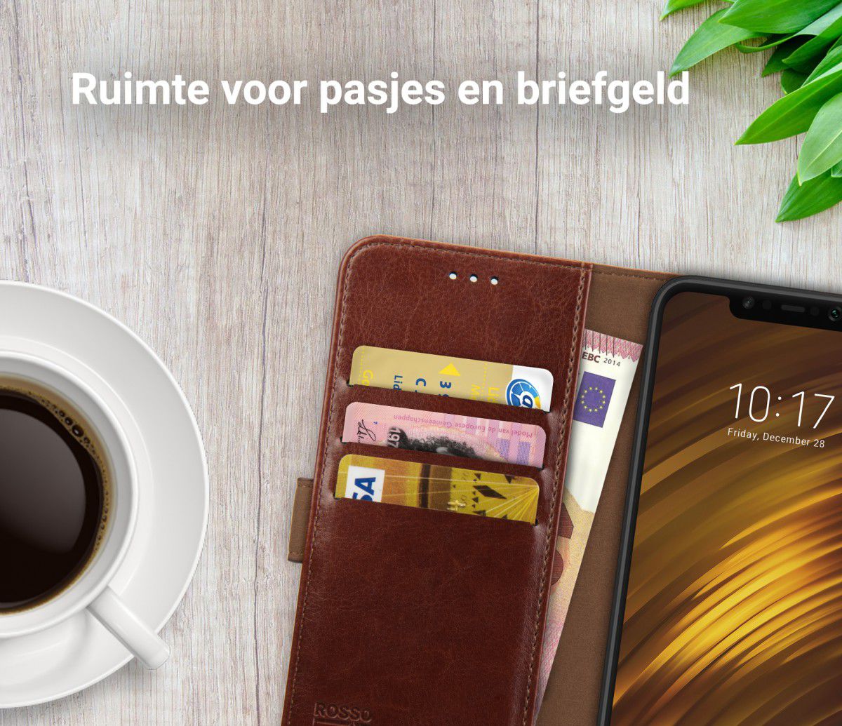 Rosso Element Xiaomi Pocophone F1 Hoesje Book Cover Bruin afbeelding 8