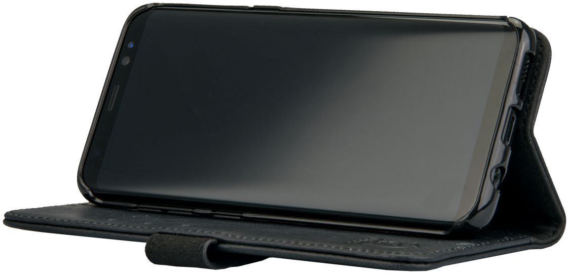 Rosso Deluxe Huawei P Smart Plus Hoesje Echt Leer Book Case Zwart afbeelding 4