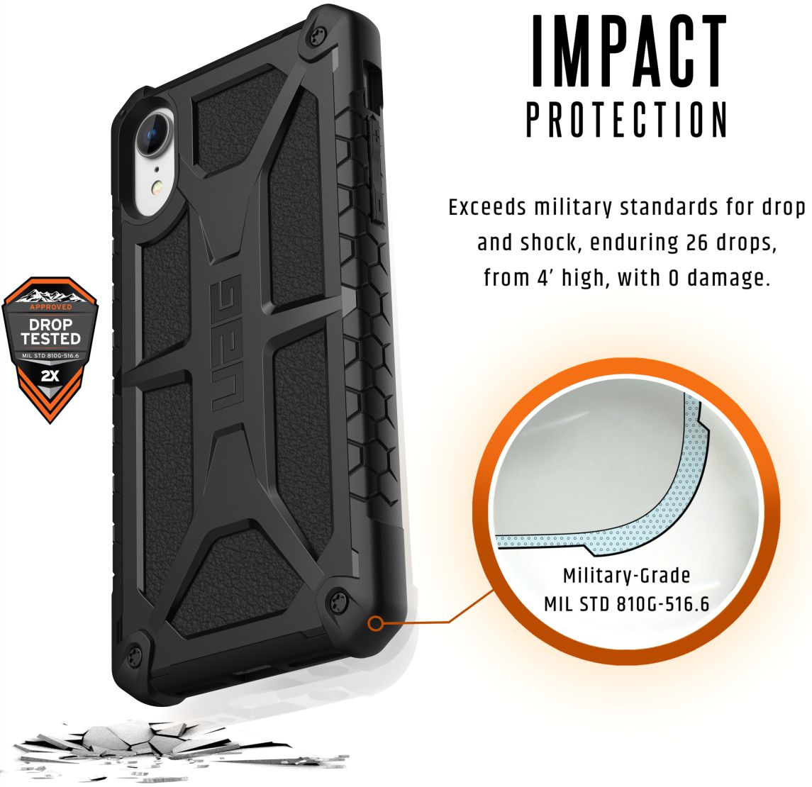 Urban Armor Gear Monarch Hoesje Apple iPhone XR Midnight afbeelding 4