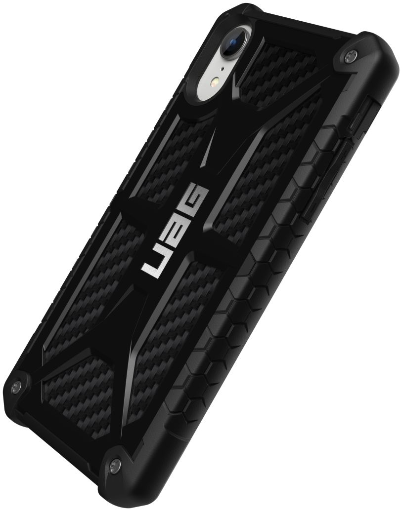 Urban Armor Gear Monarch Hoesje Apple iPhone XR Zwart Carbon Fiber afbeelding 12