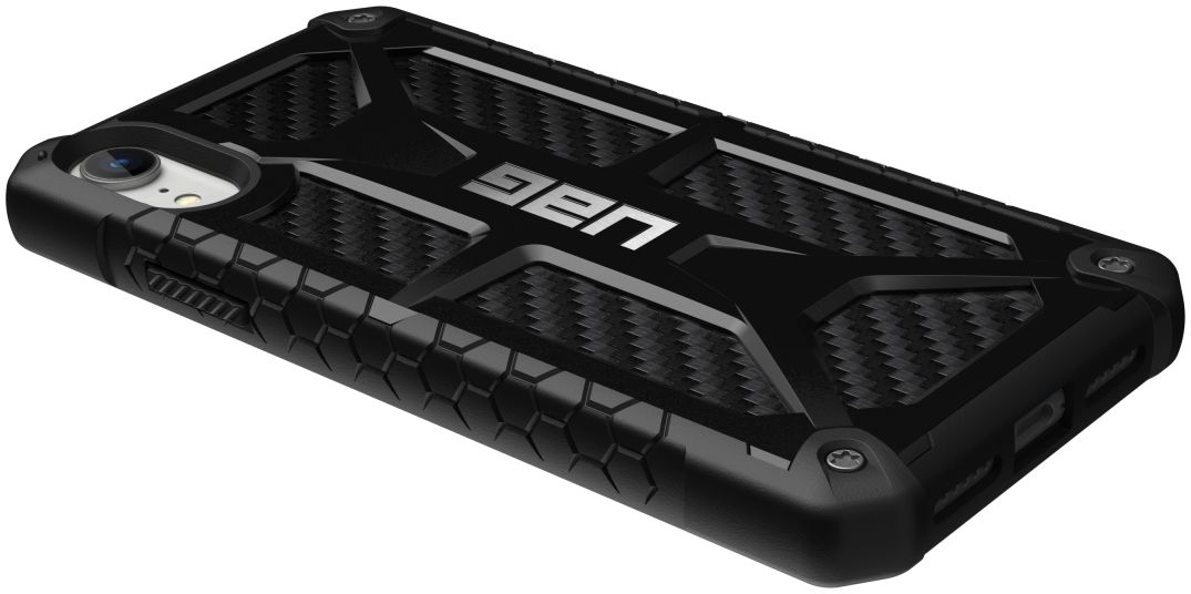 Urban Armor Gear Monarch Hoesje Apple iPhone XR Zwart Carbon Fiber afbeelding 13