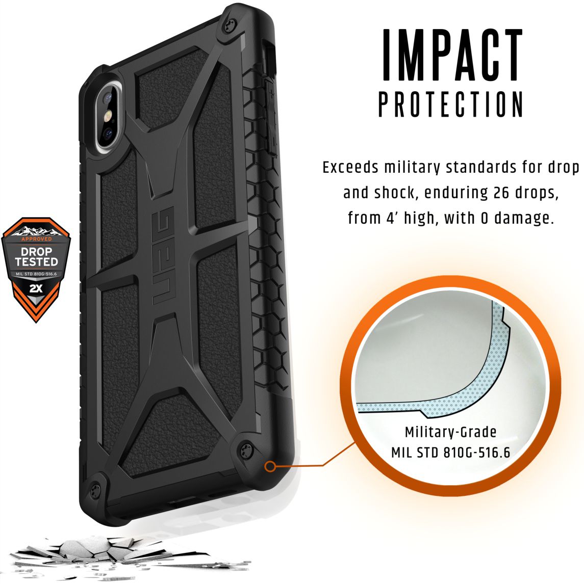 Urban Armor Gear Monarch Hoesje Apple iPhone XS Max Midnight afbeelding 5