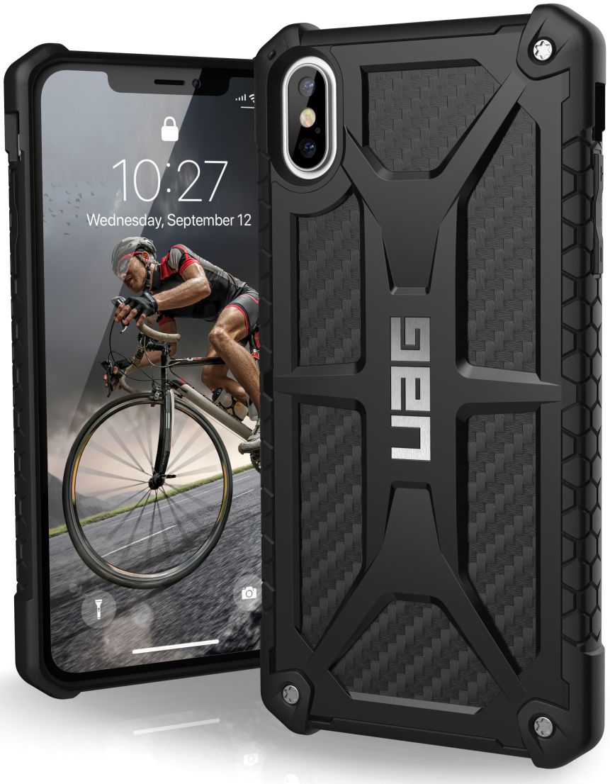 Urban Armor Gear Monarch Hoesje Apple iPhone XS Max Zwart Carbon Fiber afbeelding 1