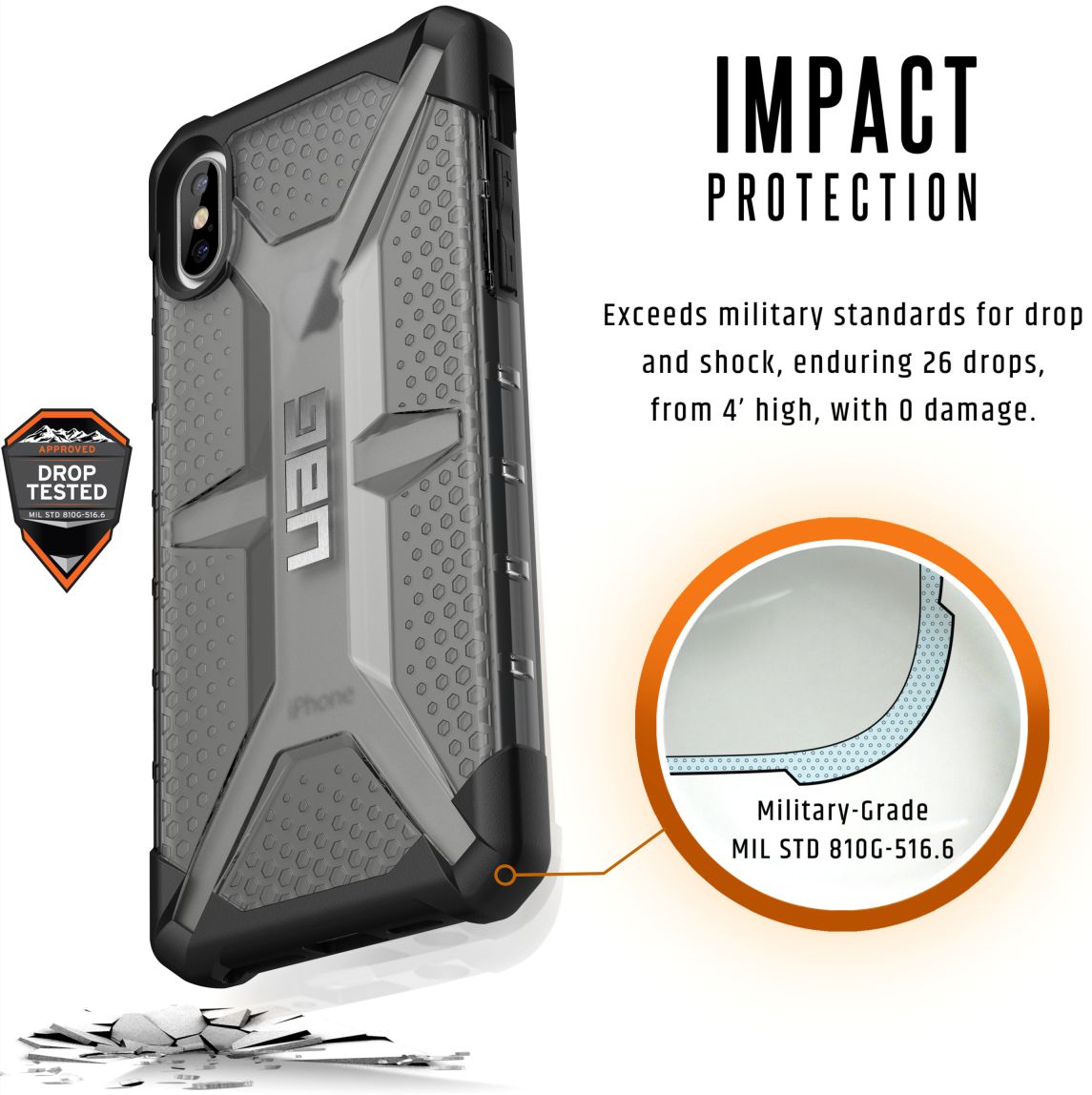 Urban Armor Gear Plasma Hoesje Apple iPhone XS Max Ash afbeelding 7