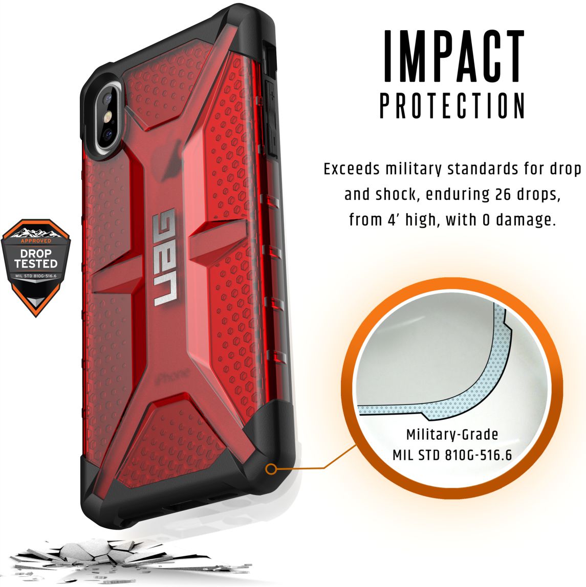 Urban Armor Gear Plasma Hoesje Apple iPhone XS Max Magma afbeelding 7