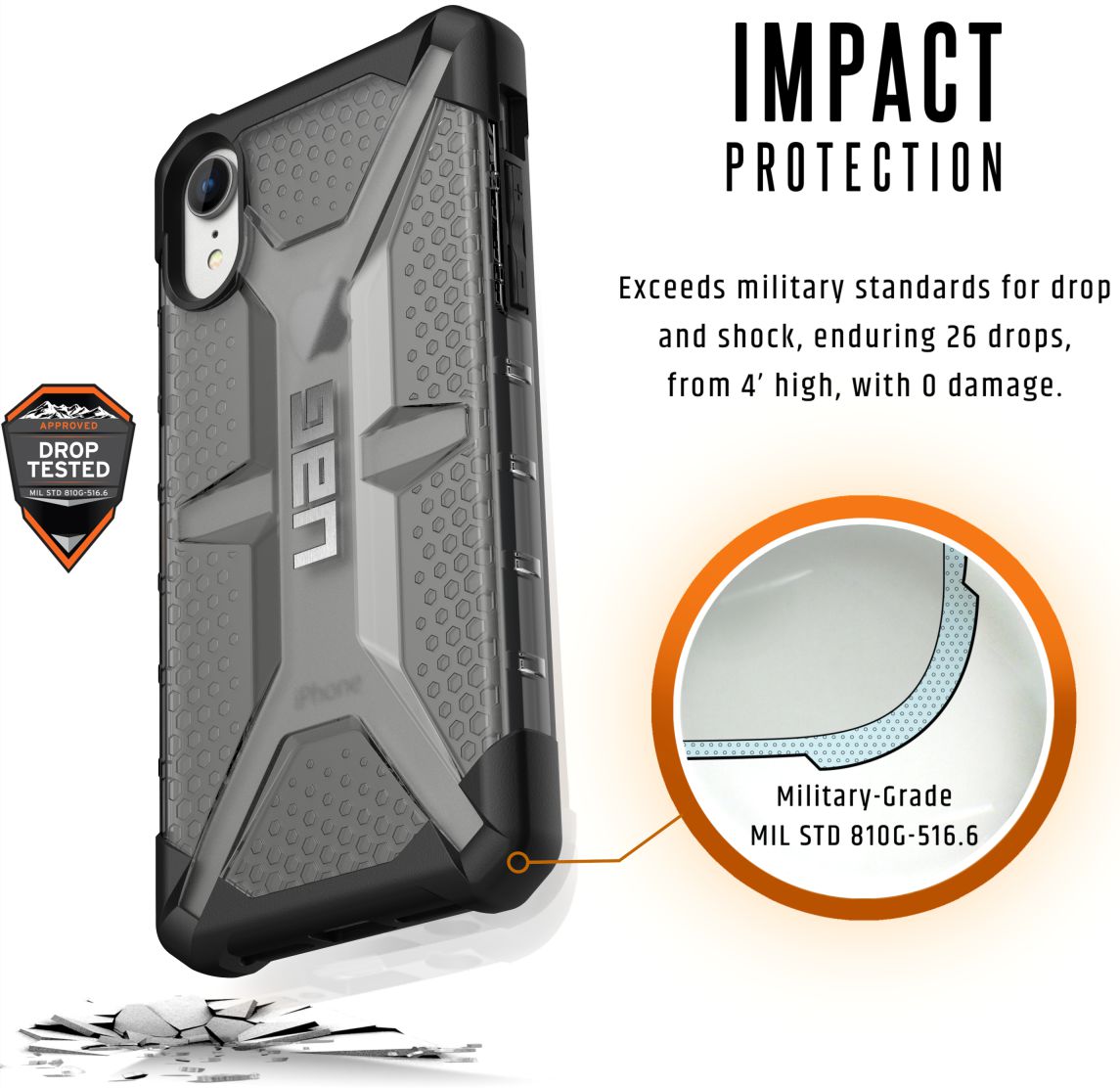 Urban Armor Gear Plasma Hoesje Apple iPhone XR Ash afbeelding 4