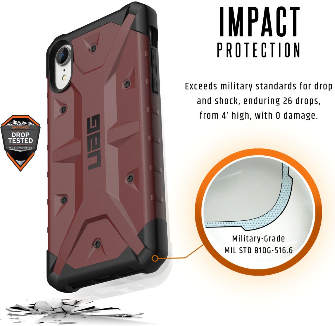 Urban Armor Gear Pathfinder Hoesje Apple iPhone XR Carmine afbeelding 4