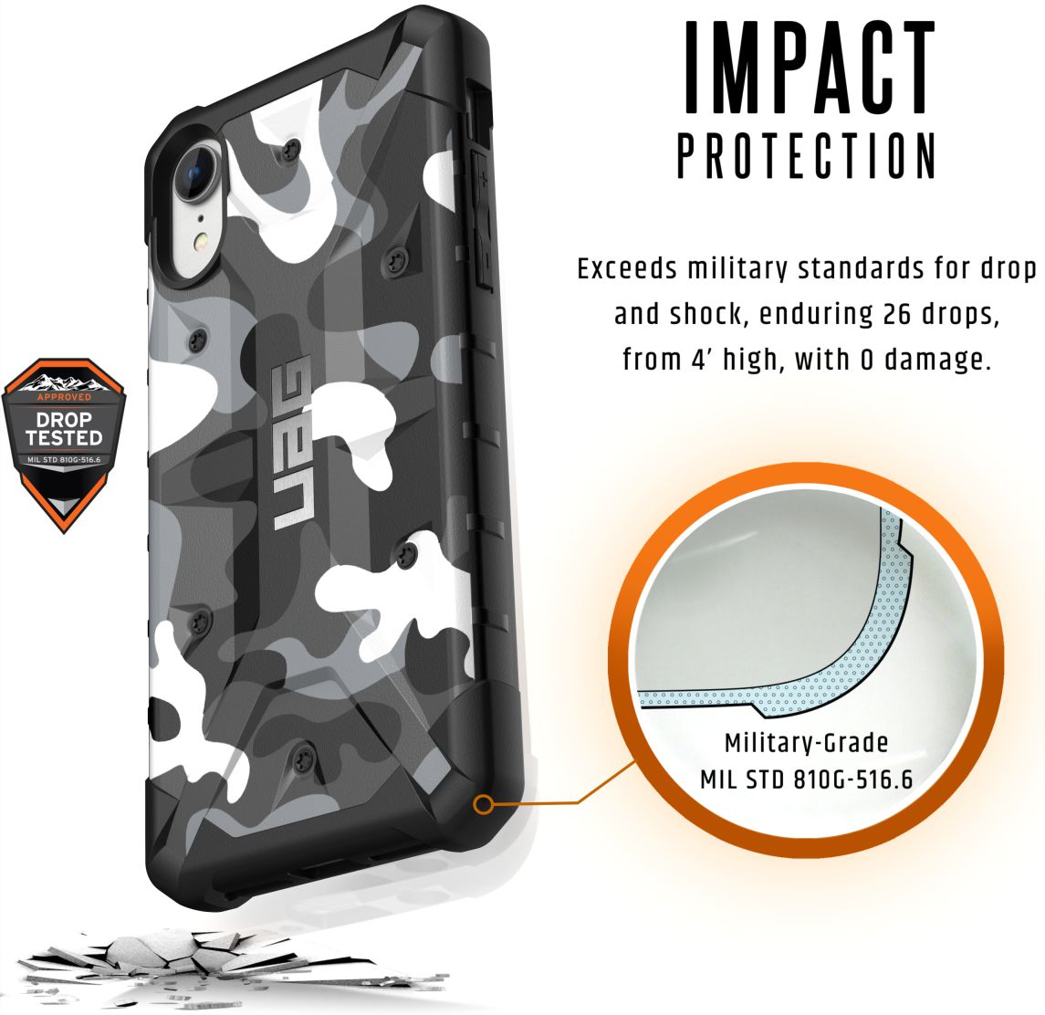 Urban Armor Gear Pathfinder Hoesje Apple iPhone XR Arctic Camo afbeelding 4