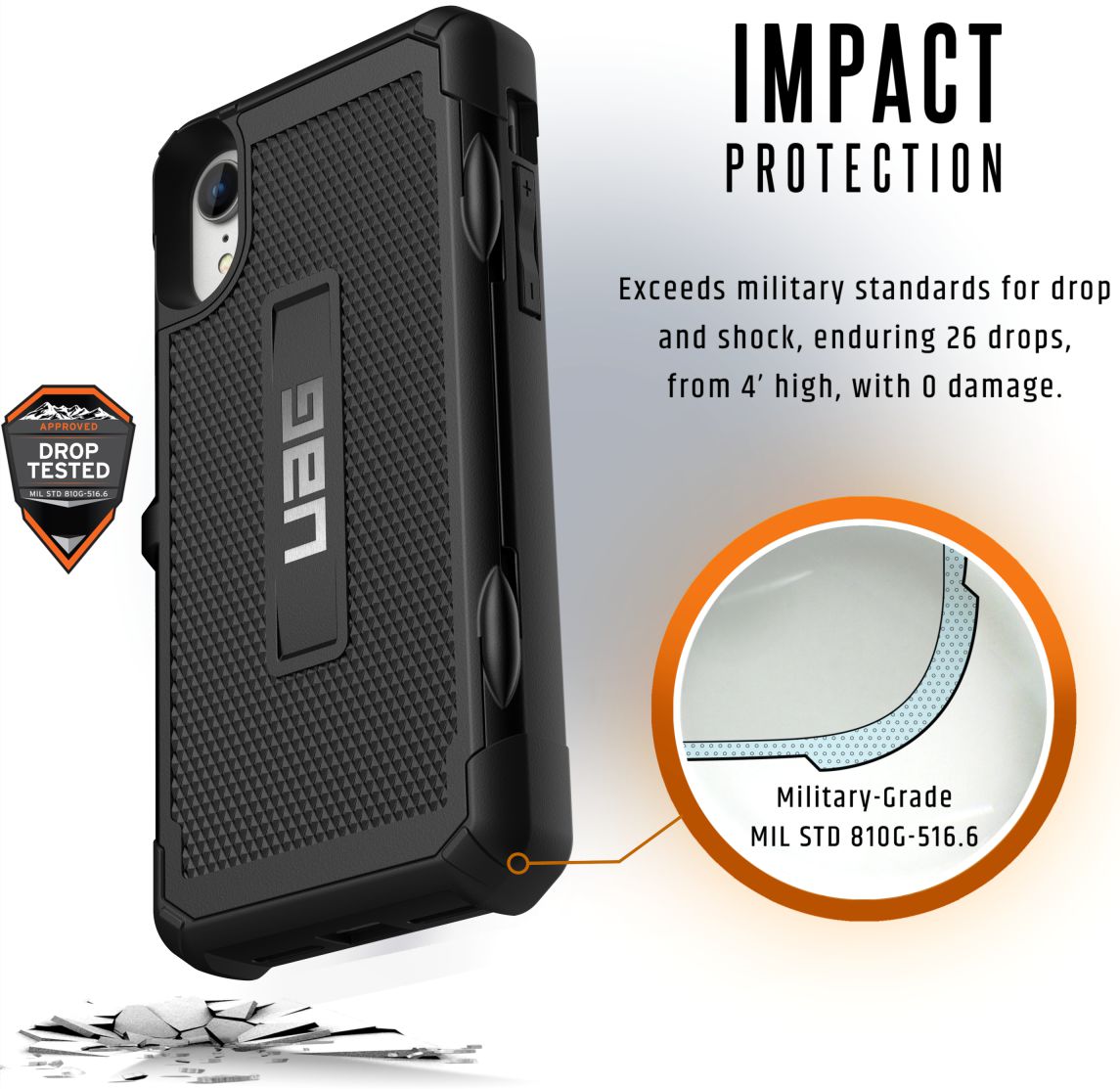 Urban Armor Gear Trooper Card Back Cover Apple iPhone XR Hoesje Zwart afbeelding 4