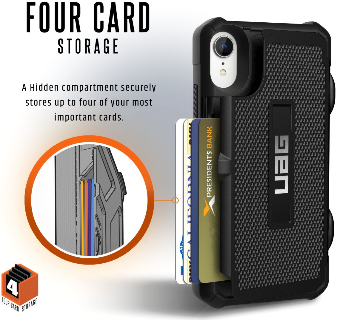 Urban Armor Gear Trooper Card Back Cover Apple iPhone XR Hoesje Zwart afbeelding 5