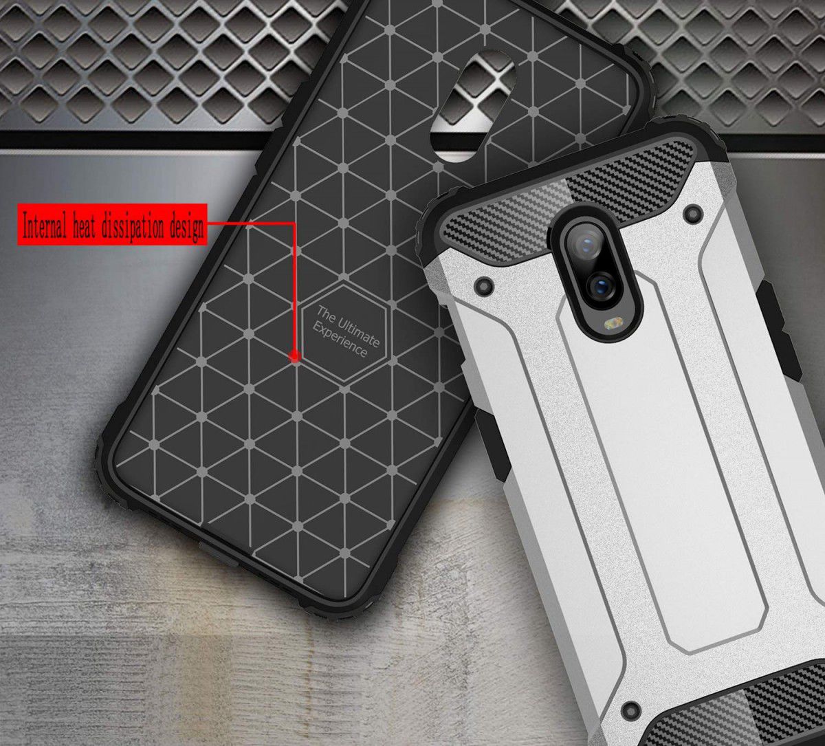 OnePlus 6T Hybride Hoesje Zwart afbeelding 4