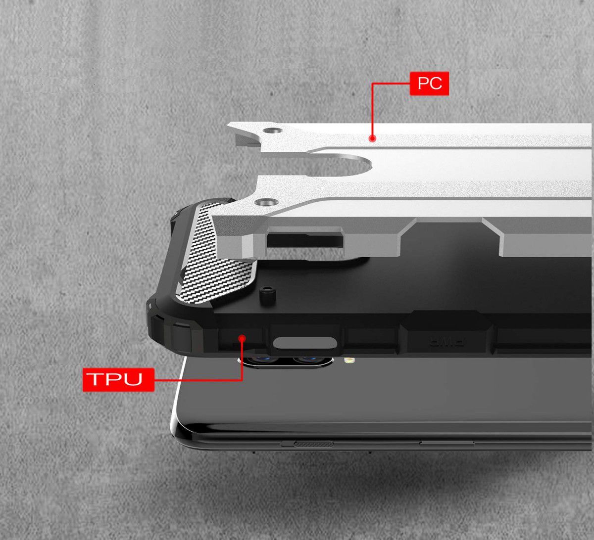 OnePlus 6T Hybride Hoesje Zwart afbeelding 5