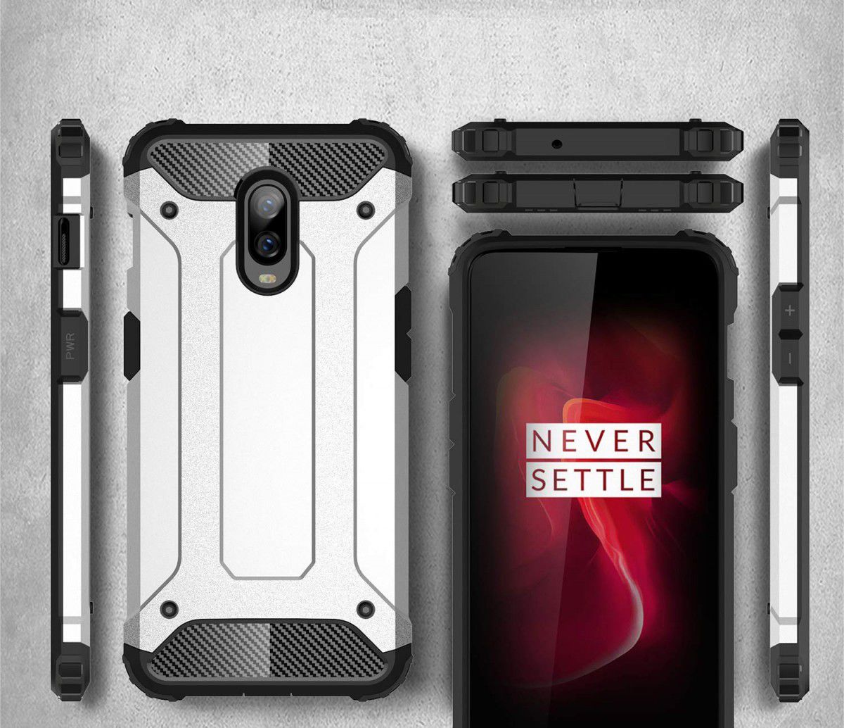 OnePlus 6T Hybride Hoesje Zwart afbeelding 6