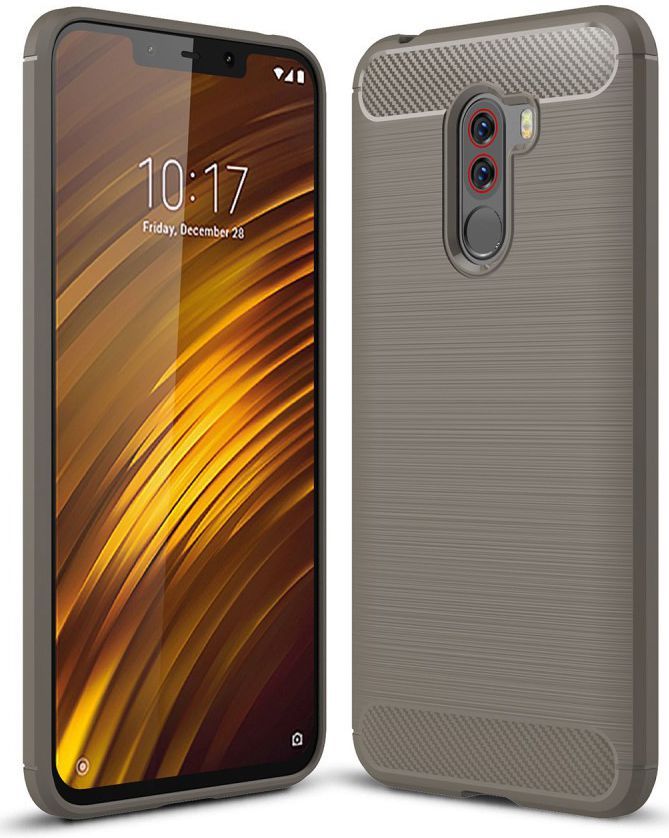 Xiaomi Pocophone F1 Brushed TPU Hoesje Grijs afbeelding 1