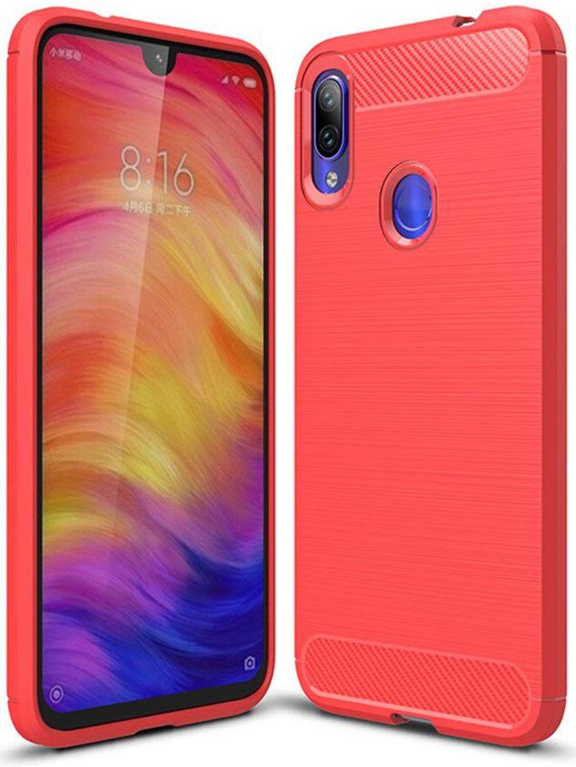 Xiaomi Pocophone F1 Brushed TPU Hoesje Rood afbeelding 4
